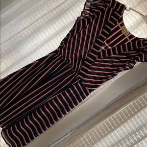 Red, white, and blue v neck dress